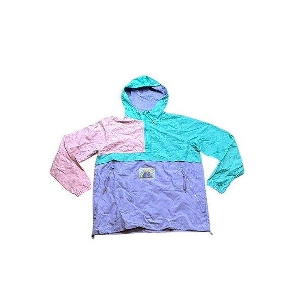 Teddy Fresh Men's Size XS 1/4 Zip Windbreaker Anorak Jacket Colorblock Pullover - Picture 1 of 7